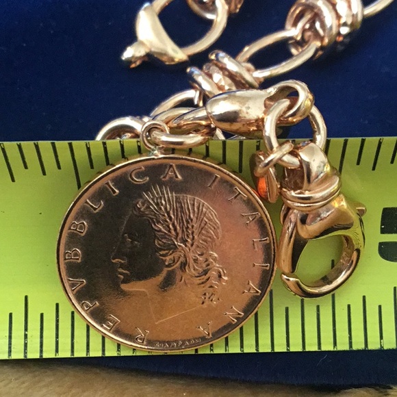 NWOT Toscana 18K Rose Gold Plated Italian 8” Bold Coin Bracelet - Picture 9 of 10